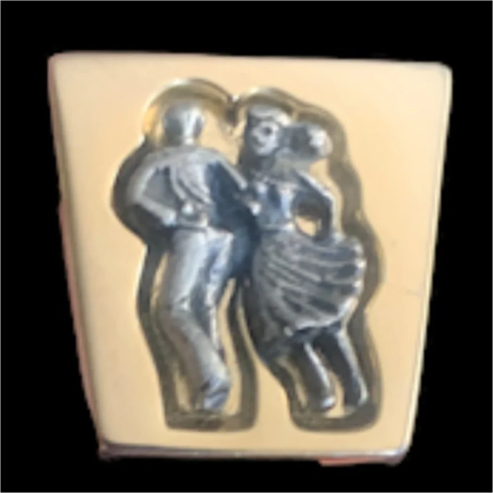 Anson Brand Dancing Couple Cufflinks 1950's Mid Century Swing Sock Hop.